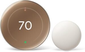 Google Nest Learning Thermostat (4th Gen, 2024) Polished Gold