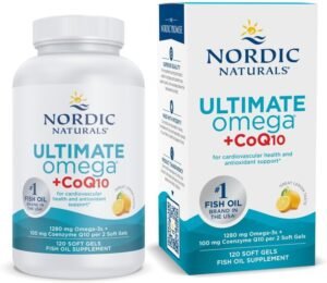 Nordic Naturals Ultimate Omega + CoQ10, Lemon - 120 Soft Gels - 1280 mg Omega-3 + 1